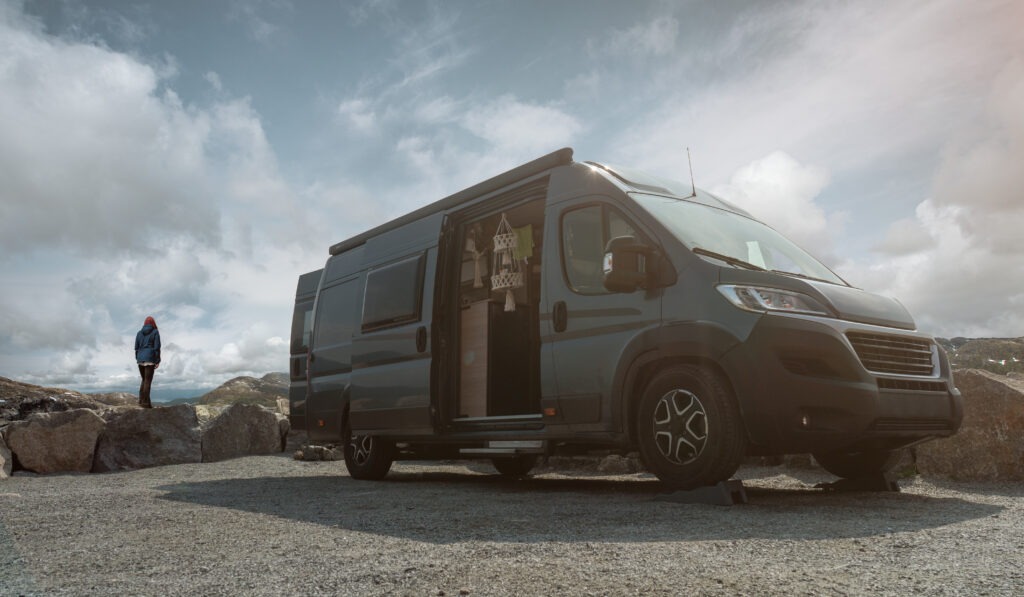 A camper van parked